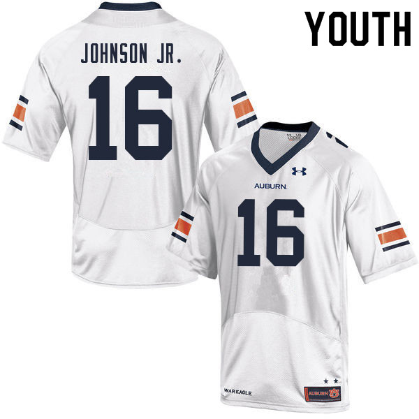 Auburn Tigers Youth Malcolm Johnson Jr. #16 White Under Armour Stitched College 2021 NCAA Authentic Football Jersey SIE4374UV